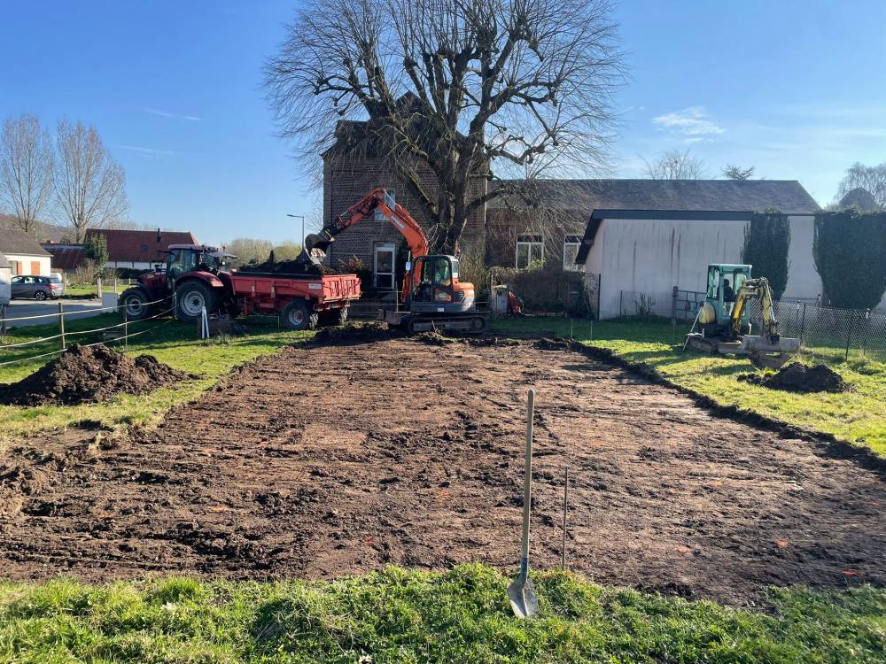 Préparation de terrain près de Varengeville-sur-Mer